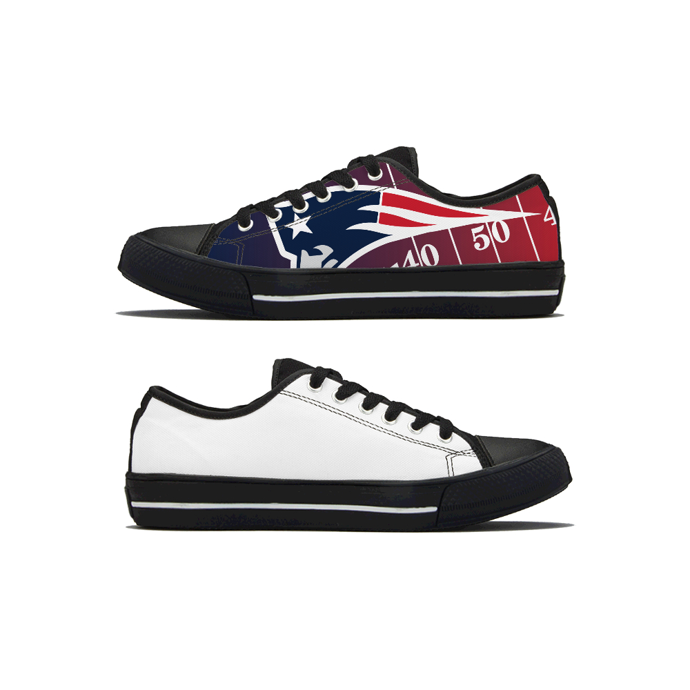 Women's New England Patriots Low Top Canvas Sneakers 005